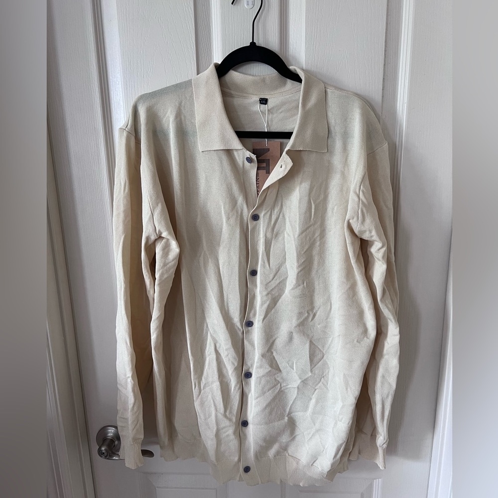 SHEIN knit polo cardigan XXL